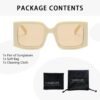 CEREMONYT Sunglasses Square  Vintage Oversized Sunglasses for Women Men Trendy Square Frame UV400 Protection Sun Glasses