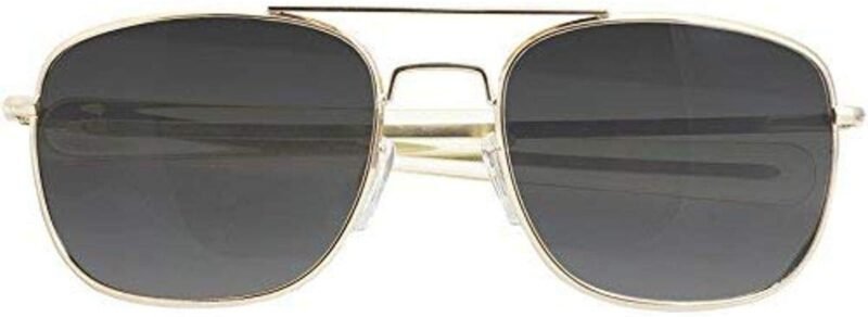 51CDuyPQTDL._AC_SL1200 CEREMONYT Sunglasses Pilot Sunglasses – Polarized Sunglasses Bayonette, Frame, Military Sunglasses with Gray Lenses and Gold Frame, 52mm