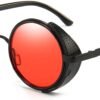CEREMONYT Sunglasses Round  Steampunk Vintage Retro Round Sunglasses Metal Circle Frame