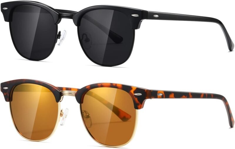 CEREMONYT Sunglasses Polarized Sunglasses WayfarerFor Women And Men Semi Rimless Frame Retro Sun Glasses AE0369