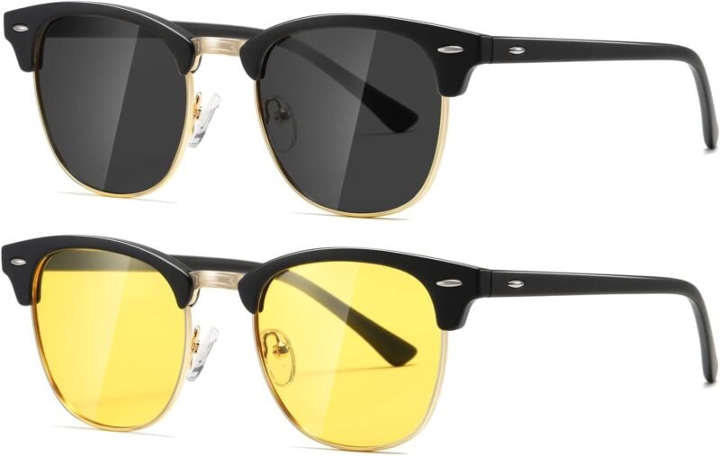 CEREMONYT Sunglasses Polarized Sunglasses WayfarerFor Women And Men Semi Rimless Frame Retro Sun Glasses AE0369