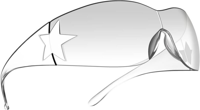 51DLd8RS-sL._AC_SL1500 CEREMONYT Sunglasses Wraparound Y2K Sunglasses for Women Men, Trendy Shield Wrap Around Sunglasses Oversized Fashion Frameless Sun Glasses