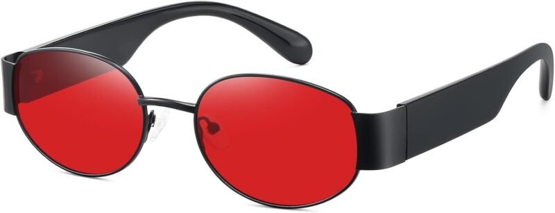 CEREMONYT Sunglasses Oval Sunglasses for Women Men Trendy Shades Sun Glasses Plastic Frame UV400 Protection