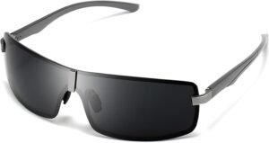 CEREMONYT Sunglasses Wraparound Ultra Lightweight Wrap Around Polarized Sunglasses for Men Women Al-Mg Metal Frame Spring Hinge UV400