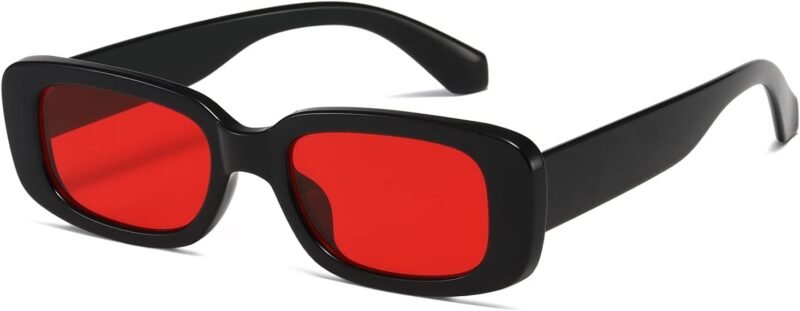 CEREMONYT Sunglasses Square Rectangle Sunglasses for Women Men Trendy Retro Fashion Sun Glasses 90’s Vintage UV 400 Protection Square Frame K1200