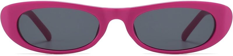 CEREMONYT Sunglasses Oval Narrow Cat Eye Sunglasses for Women 90s  Oval  Womens Oval Sunglasses Fashion Small Black Shades