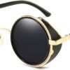 CEREMONYT Sunglasses Round  Steampunk Vintage Retro Round Sunglasses Metal Circle Frame