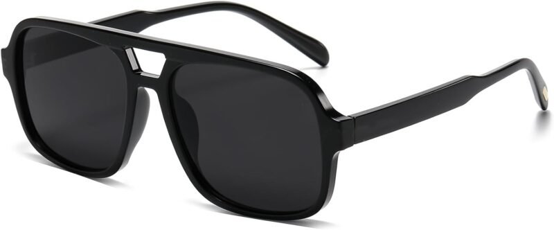 CEREMONYT Sunglasses Square Retro Sunglasses for Women Men Trendy Classic 70s Square Aviator Sun Glasses Vintage Shades