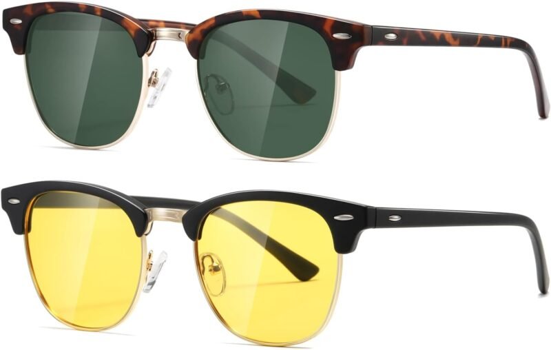 CEREMONYT Sunglasses Polarized Sunglasses WayfarerFor Women And Men Semi Rimless Frame Retro Sun Glasses AE0369