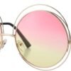 CEREMONYT Sunglasses Round Pro Women’s Double Circle Metal Wire Frame Oversized Round Sunglasses