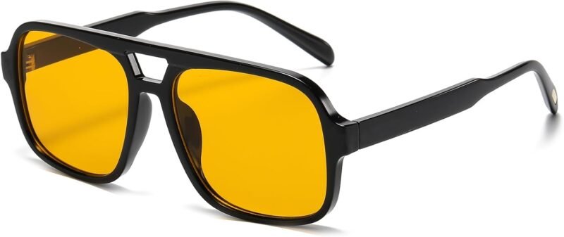 CEREMONYT Sunglasses Square Retro Sunglasses for Women Men Trendy Classic 70s Square Aviator Sun Glasses Vintage Shades