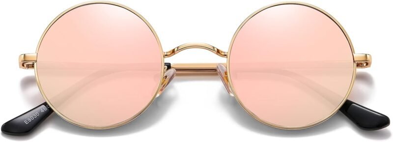 CEREMONYT Sunglasses Round  Small Round Sunglasses Polarized for Men Women Retro Vintage Circle Hippie Sun Glasses UV400