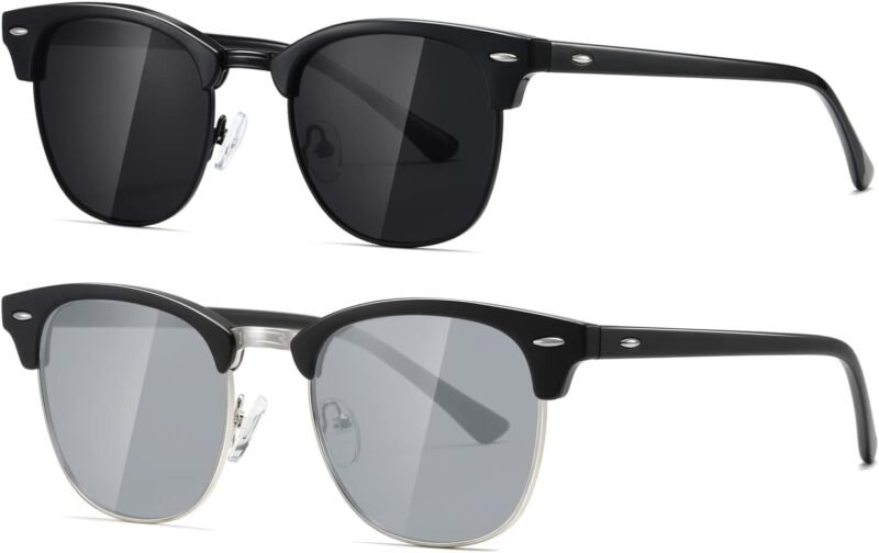 CEREMONYT Sunglasses Polarized Sunglasses WayfarerFor Women And Men Semi Rimless Frame Retro Sun Glasses AE0369