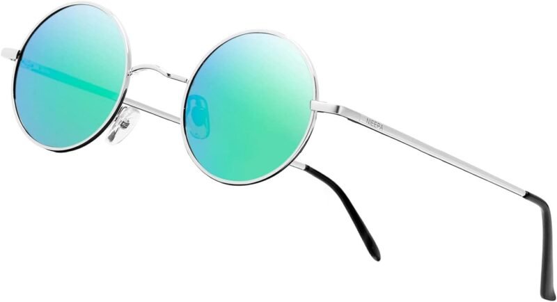 CEREMONYT Sunglasses Round Vintage Small Round Polarized Hippie Sunglasses for Men Women Circle Sun Glasses NP1002