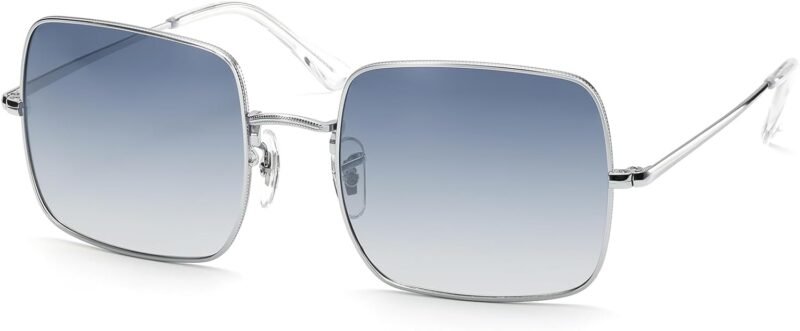 CEREMONYT Sunglasses Square Square Sunglasses for Women Men Polarized Vintage Retro Metal Frame Trendy Sun Glasses