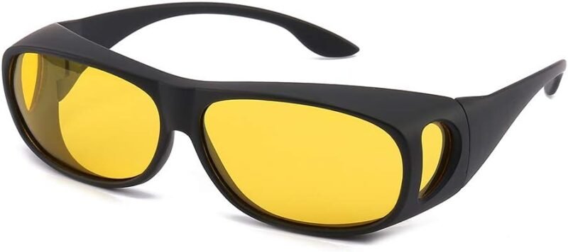 CEREMONYT Sunglasses Wraparound Night Day Driving Wrap Around Prescription Glasses Anti Glare Sunglasses with Polarized Lens for Man and Women