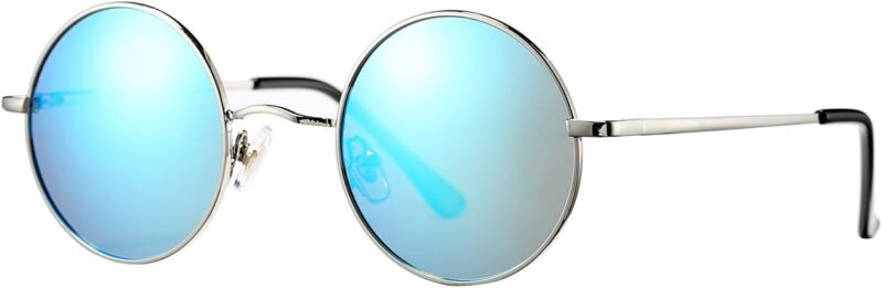 CEREMONYT Sunglasses Round Circle Lennon Glasses Retro Round Polarized Sunglasses Hippie Style Small Circle Sun Glasses