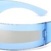 CEREMONYT Sunglasses Wraparound Futuristic Sunglasses Y2K Space Cyclops Wrap Around Glasses Rimless Translucent Mirrored Lens