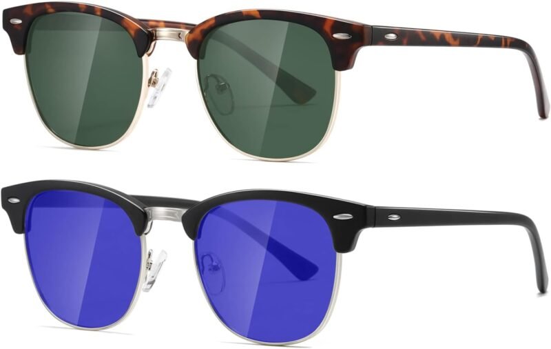 CEREMONYT Sunglasses Polarized Sunglasses WayfarerFor Women And Men Semi Rimless Frame Retro Sun Glasses AE0369