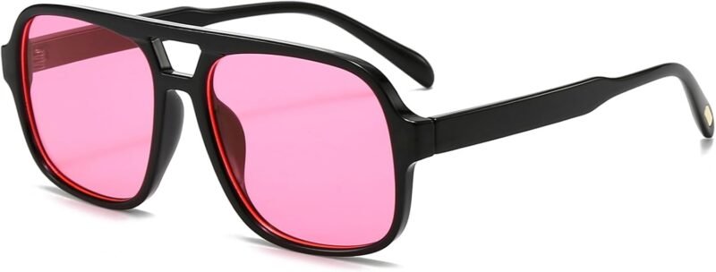 CEREMONYT Sunglasses Square Retro Sunglasses for Women Men Trendy Classic 70s Square Aviator Sun Glasses Vintage Shades