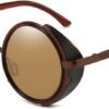 CEREMONYT Sunglasses Round  Steampunk Vintage Retro Round Sunglasses Metal Circle Frame
