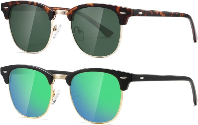 CEREMONYT Sunglasses Polarized Sunglasses WayfarerFor Women And Men Semi Rimless Frame Retro Sun Glasses AE0369