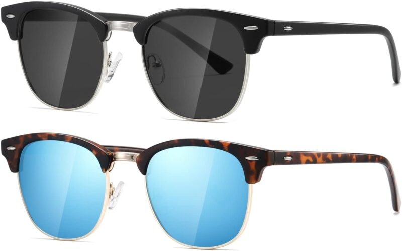 CEREMONYT Sunglasses Polarized Sunglasses WayfarerFor Women And Men Semi Rimless Frame Retro Sun Glasses AE0369