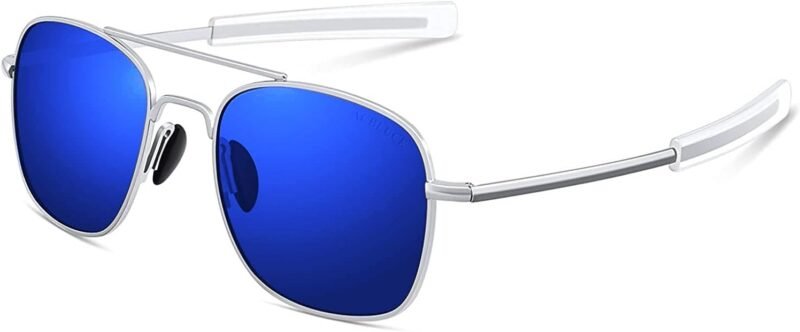 CEREMONYT SunglassesMens  Sunglasses 53mm TAC Polarized Lense Military Style Metal Frame with Bayonet Temples