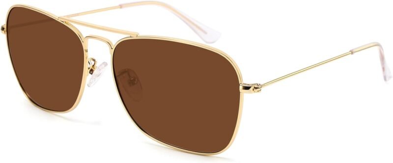 CEREMONYT Sunglasses Square  Sunglasses for Women Men Polarized Pilot Military Square Shades Classic Vintage Metal Sun Glasses