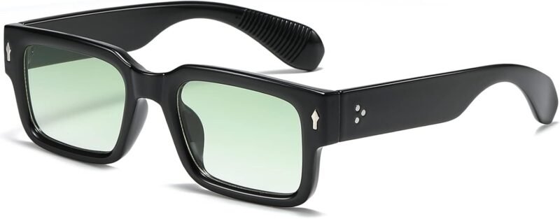 CEREMONYT Sunglasses Square  Frame Sunglasses for Women Men Trendy Chunky Rectangle Sun Glasses Black Shades UV400 Protection