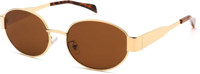 CEREMONYT Sunglasses Oval Sunglasses for Women Men – Fashion Sun Glasses – Rectangle Metal Frame Shades