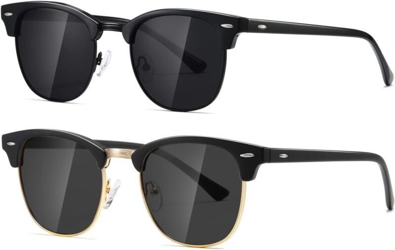 CEREMONYT Sunglasses Polarized Sunglasses WayfarerFor Women And Men Semi Rimless Frame Retro Sun Glasses AE0369