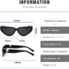 CEREMONYT Sunglasses Cat EyeFashion Cat Eye Sunglasses for Women 90s  Trendy Y2K Aesthetic Vintage Small Black Shades 2 Pack