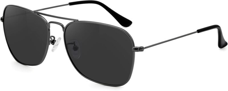 CEREMONYT Sunglasses Square  Sunglasses for Women Men Polarized Pilot Military Square Shades Classic Vintage Metal Sun Glasses