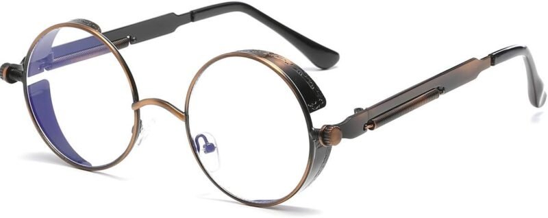 CEREMONYT Sunglasses Round  Vintage Steampunk Retro Metal Round Circle Frame Sunglasses