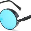 CEREMONYT Sunglasses Round  Vintage Steampunk Retro Metal Round Circle Frame Sunglasses