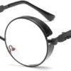 CEREMONYT Sunglasses Round  Vintage Steampunk Retro Metal Round Circle Frame Sunglasses
