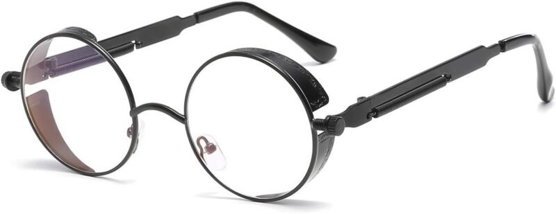 CEREMONYT Sunglasses Round  Vintage Steampunk Retro Metal Round Circle Frame Sunglasses