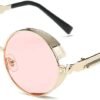 CEREMONYT Sunglasses Round  Vintage Steampunk Retro Metal Round Circle Frame Sunglasses
