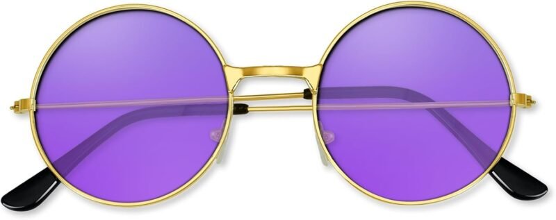 CEREMONYT Sunglasses Round 1-3 Pairs Hippie Sunglasses 70s Round Hippie Glasses Party Decoration Sunglasses for Women with Colored Glasses Cloth