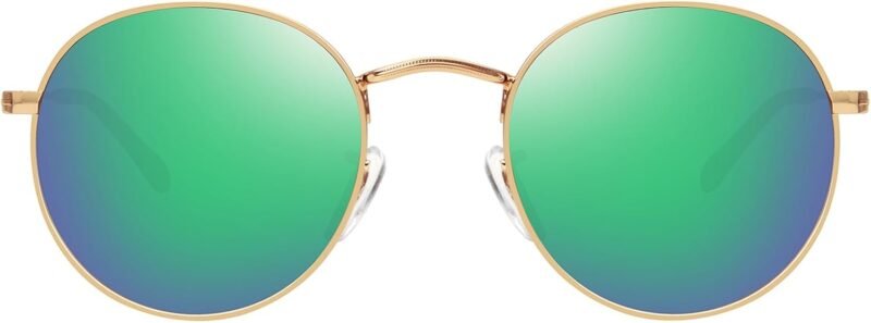 CEREMONYT Sunglasses Round Polarized Sunglasses for Women Men Classic Retro Metal Frame Sun Glasses UV Protection