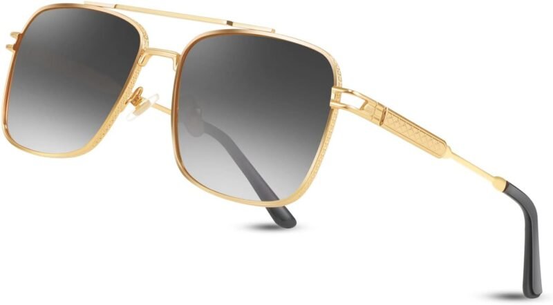 CEREMONYT Sunglasses Square  Sunglasses for Men Women Vintage 70s Pilot Shades Classic Metal Frame B2845