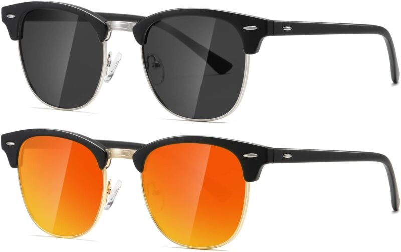 CEREMONYT Sunglasses Polarized Sunglasses WayfarerFor Women And Men Semi Rimless Frame Retro Sun Glasses AE0369