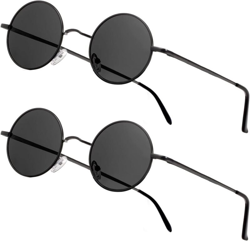 CEREMONYT Sunglasses Round Vintage Small Round Polarized Hippie Sunglasses for Men Women Circle Sun Glasses NP1002