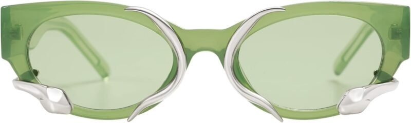 CEREMONYT Sunglasses Cat Eye Trendy Sunglasses for Women Men Vintage Narrow Cateye Metal Snake Sunnie Y2k Accessories AP3621