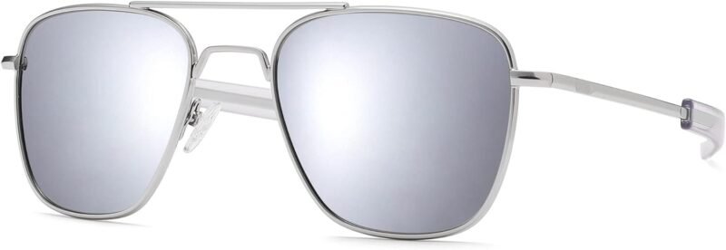 CEREMONYT SunglassesPro   Sunglasses Men Polarized  Sunglasses Military Style Metal Frame with Bayonet Temples