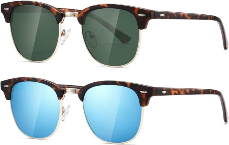 CEREMONYT Sunglasses Polarized Sunglasses WayfarerFor Women And Men Semi Rimless Frame Retro Sun Glasses AE0369