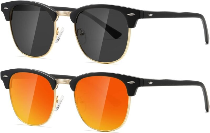 CEREMONYT Sunglasses Polarized Sunglasses WayfarerFor Women And Men Semi Rimless Frame Retro Sun Glasses AE0369