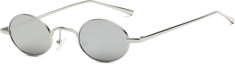 51RxAH7xwQL._AC_SL1500 CEREMONYT Sunglasses Oval Vintage Small Round Sunglasses OvalSlender Metal Frame Candy Colors B2422