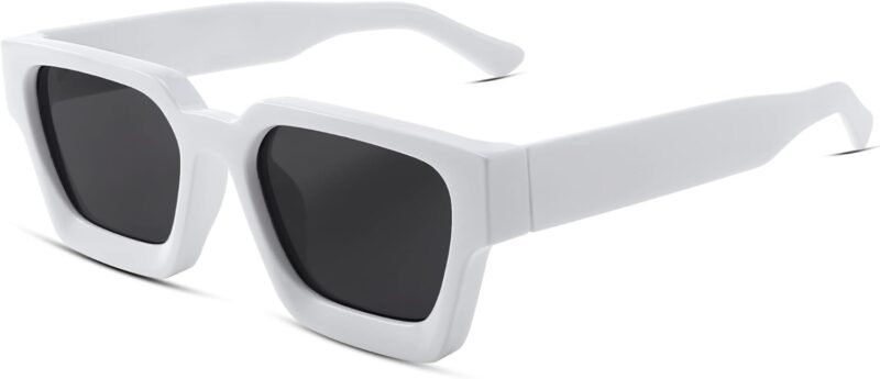 CEREMONYT Sunglasses Square  Retro 90s Square Sunglasses for Women Men Trendy Chunky Rectangle Sunglasses UV400 Protection B2385